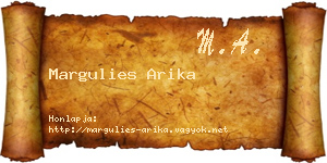 Margulies Arika névjegykártya